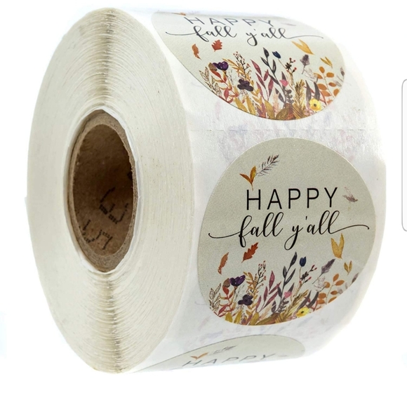 50 ct 1.5"" Happy fall y'all stickers. - Picture 3 of 13